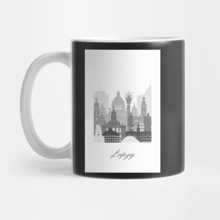 Leipzig, Germany, map skyline - 05 style Mug